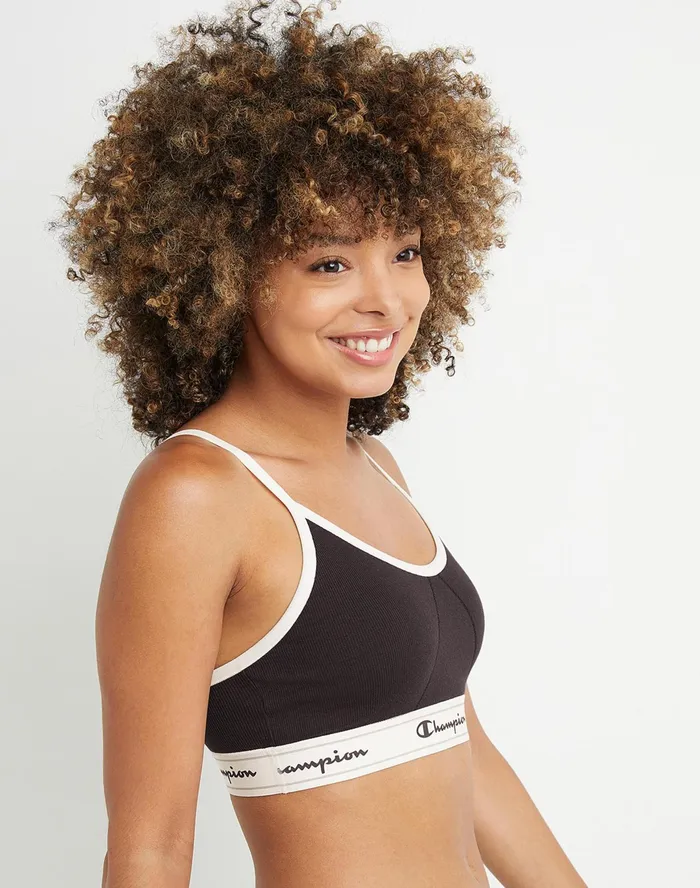 Women039S Bralette Script Logo New Ebony Women Champion Sports Bras and Bralettes