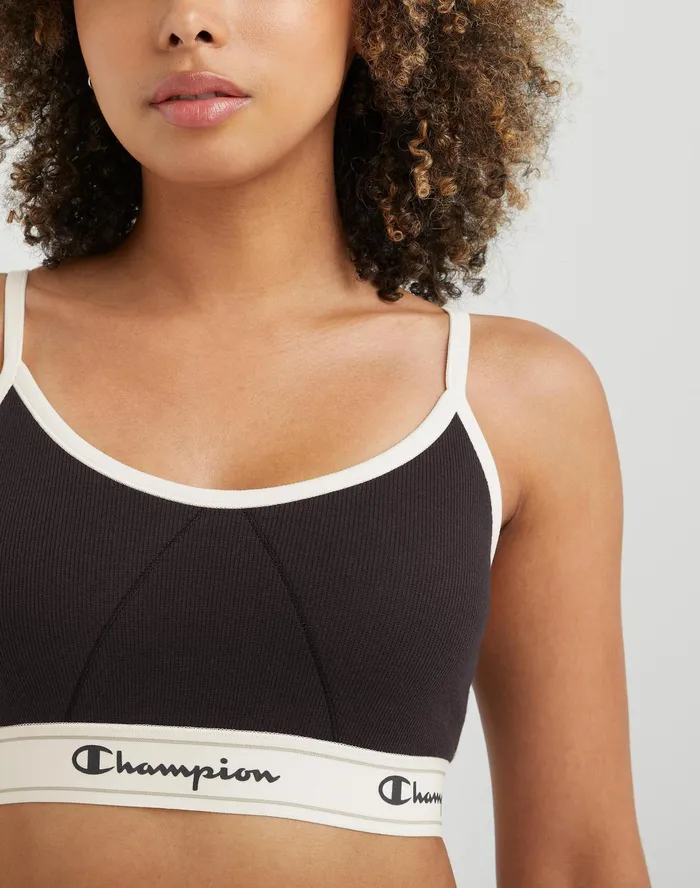 Women039S Bralette Script Logo New Ebony Women Champion Sports Bras and Bralettes