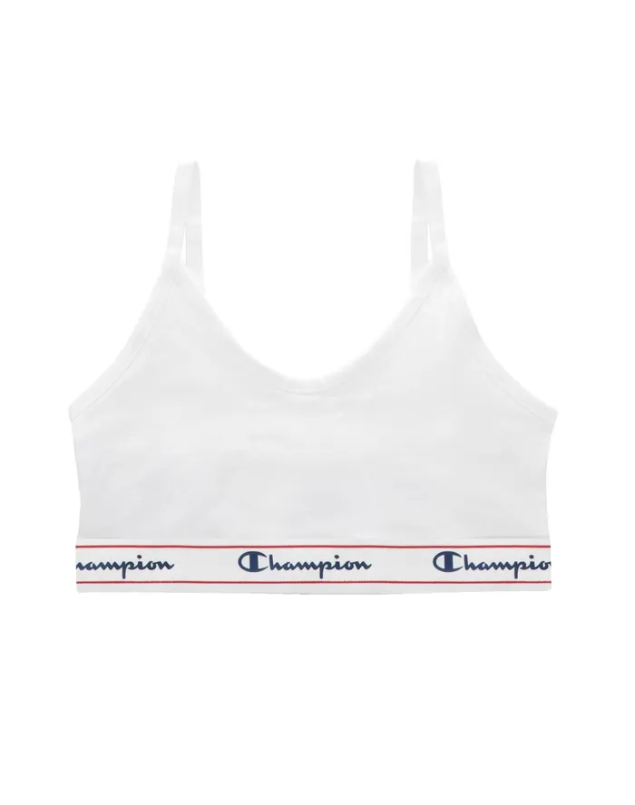 Women039S Bralette Script Logo White Women Champion Sports Bras and Bralettes