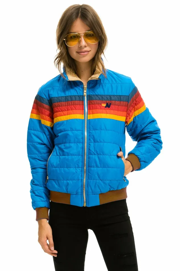 Women 5 STRIPE JACKET 8211 BLUE CINA Aviator Nation Outerwear