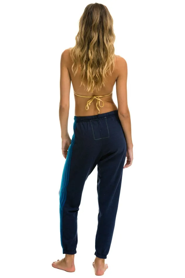 Women 5 STRIPE SWEATPANTS 8211 NAVY BLUE Aviator Nation Sweatpants Women 5 STRIPE SWEATPANTS 8211 NAVY BLUE Aviator Nation Sweatpants