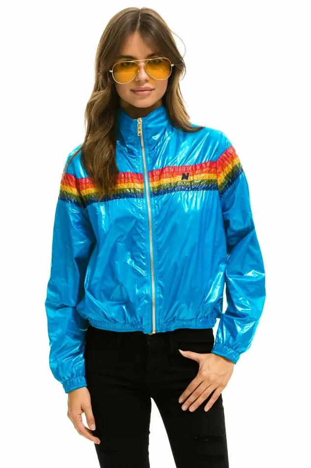 Women 5 STRIPE WINDBREAKER 8211 BLUE CINA Aviator Nation Outerwear