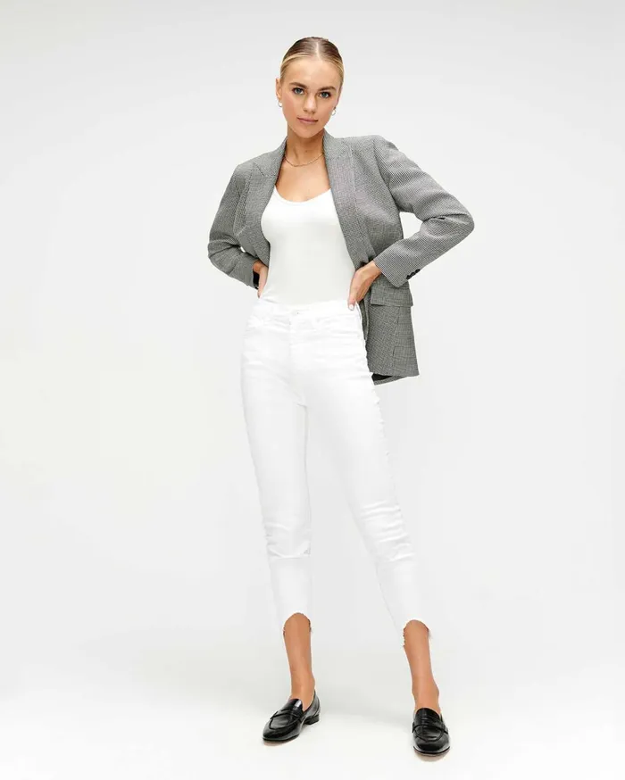 Women 7 For All Mankind Ankle Ankle Skinny With Wave Hem In Clean White