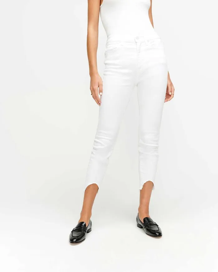 Women 7 For All Mankind Ankle Ankle Skinny With Wave Hem In Clean White