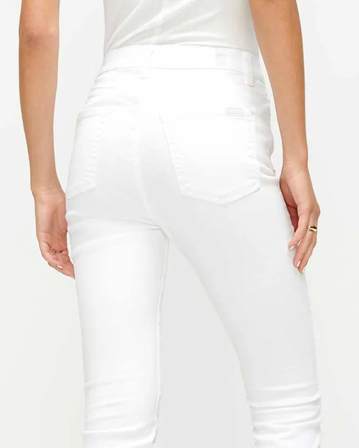 Women 7 For All Mankind Ankle Ankle Skinny With Wave Hem In Clean White