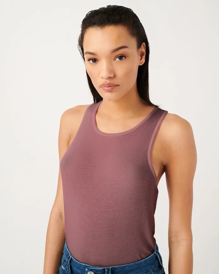 Women 7 For All Mankind Tops Racer Back Tank In Berry