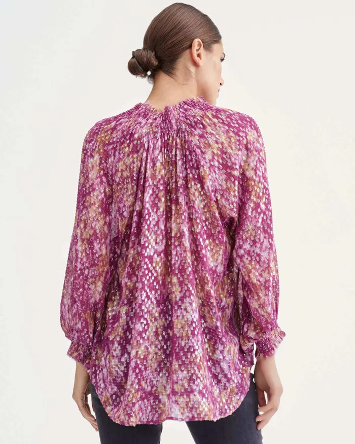 Women 7 For All Mankind Tops Smock Drop Neck Top In Wine Berry
