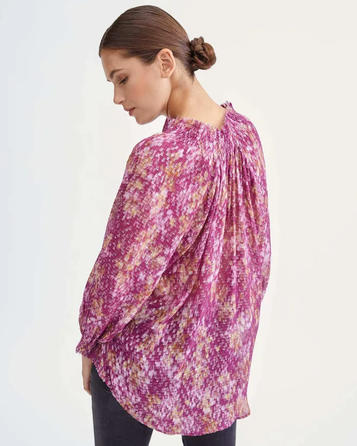 Women 7 For All Mankind Tops Smock Drop Neck Top In Wine Berry