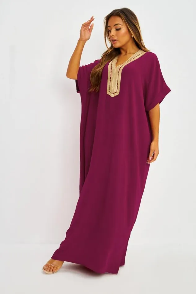 Women Abaya Rouge Bordeaux Broderies Dores Bordeaux Brentiny Paris Collection Ramadan Women Abaya Rouge Bordeaux Broderies Dores Bordeaux Brentiny Paris Collection Ramadan