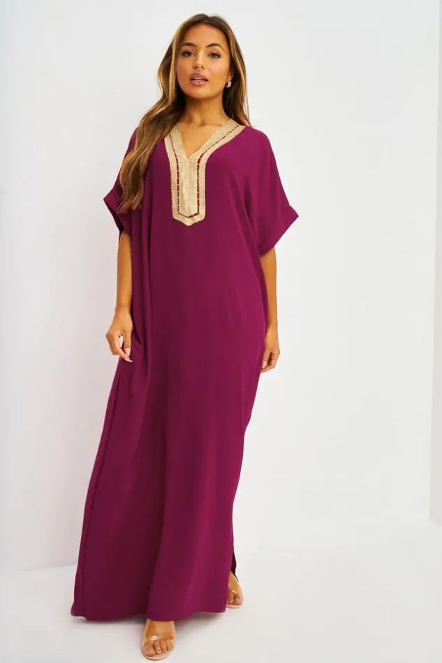 Women Abaya Rouge Bordeaux Broderies Dores Bordeaux Brentiny Paris Collection Ramadan Women Abaya Rouge Bordeaux Broderies Dores Bordeaux Brentiny Paris Collection Ramadan