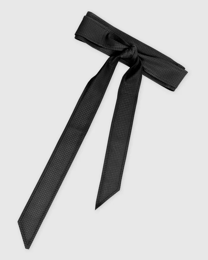 Women Accessories Belle and Bloom Escalate Perforated Leather Belt 8211 Black