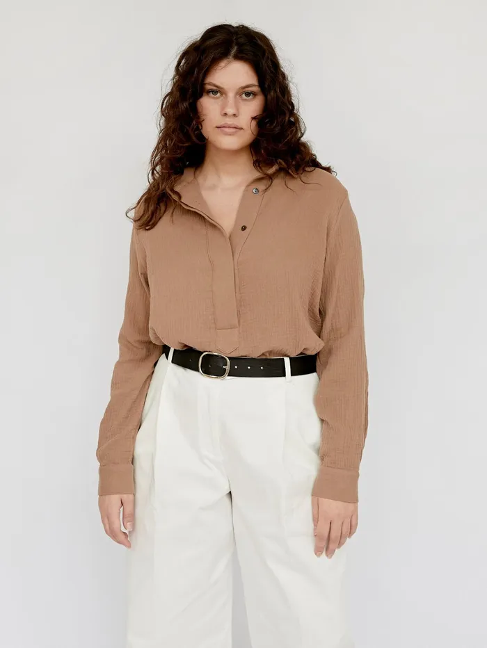 Women Albus Lumen 8211 Almond Hero Fidera Long Sleeve Shirt The UNDONE Tops
