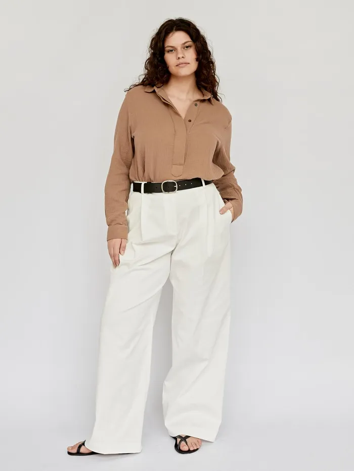 Women Albus Lumen 8211 Almond Hero Fidera Long Sleeve Shirt The UNDONE Tops