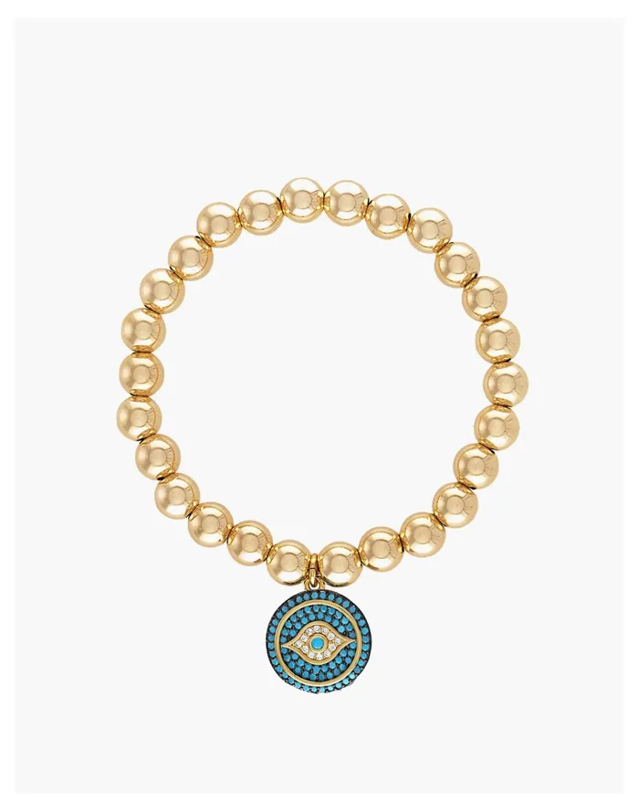 Women Alexa Leigh Eyes On You 7MM Ball Bracelet Gold Madewell Bracelets