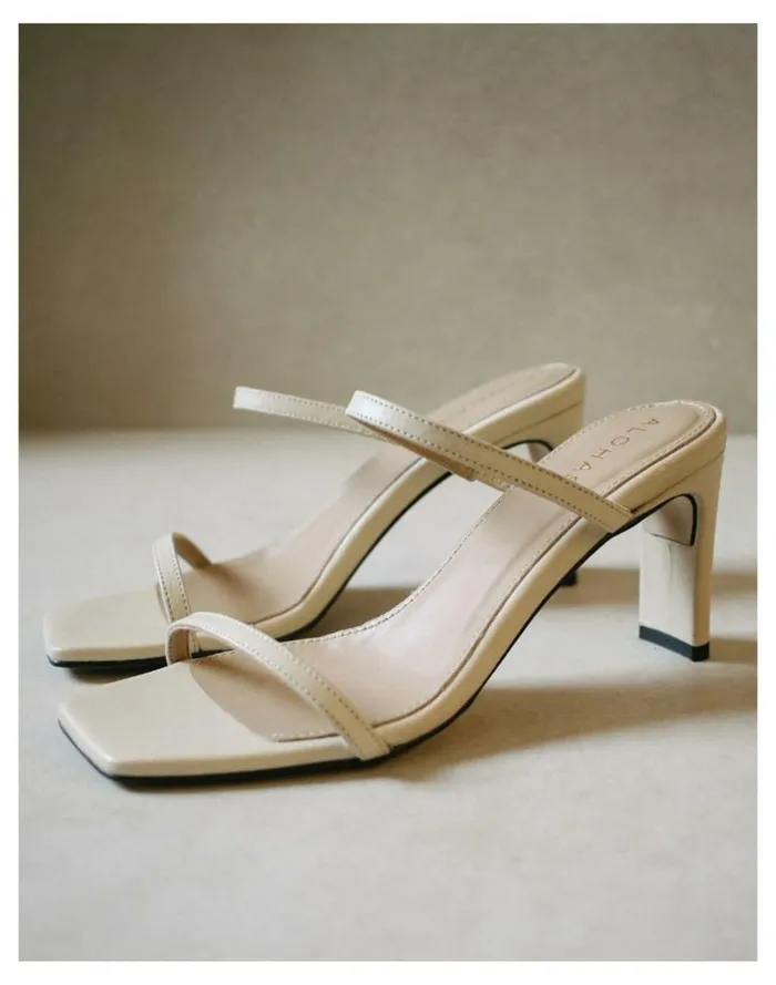 Women ALOHAS Leather Cannes Sandals Almond Madewell Heels Women ALOHAS Leather Cannes Sandals Almond Madewell Heels