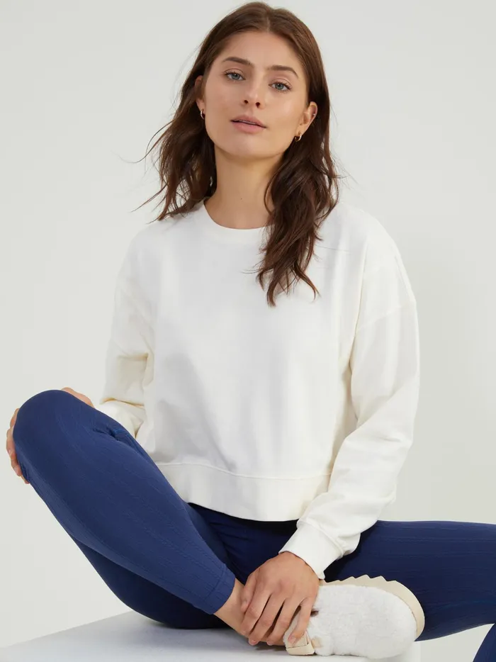 Women Altar039d State Activewear Settle Down Cropped Top Cream