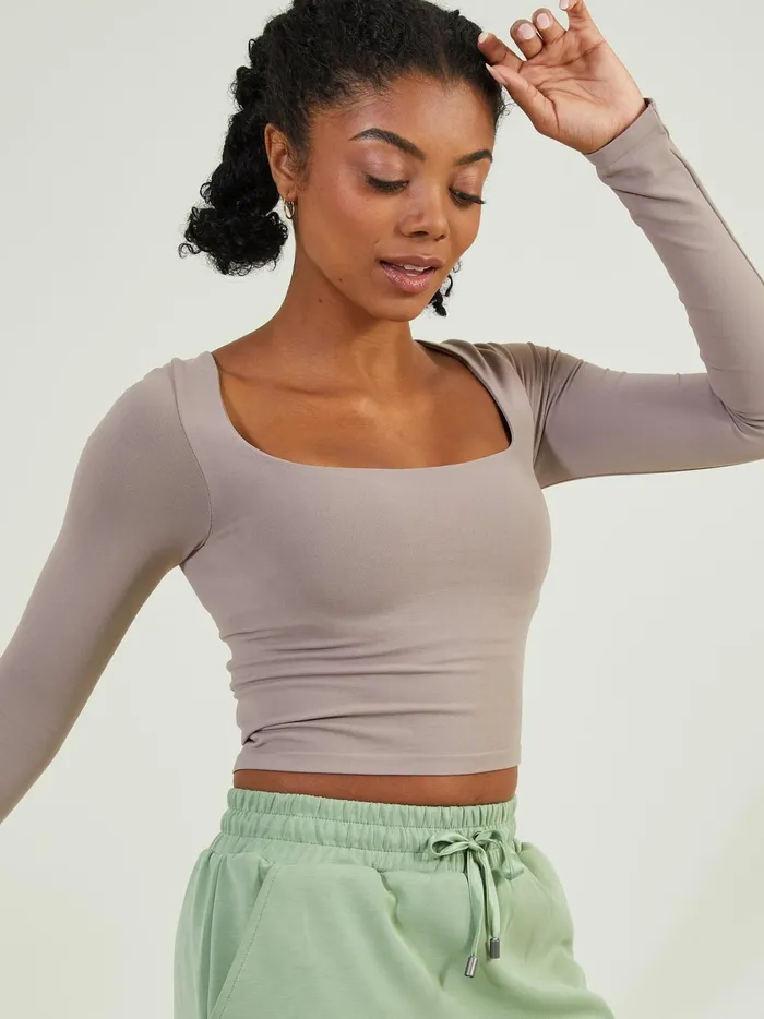Women Altar039d State Activewear Square Up Top Ash