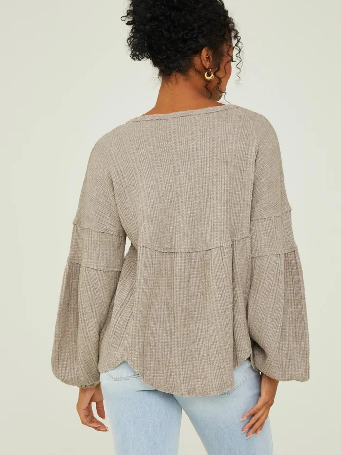 Women Altar039d State Blouses Eilish Babydoll Top Mocha