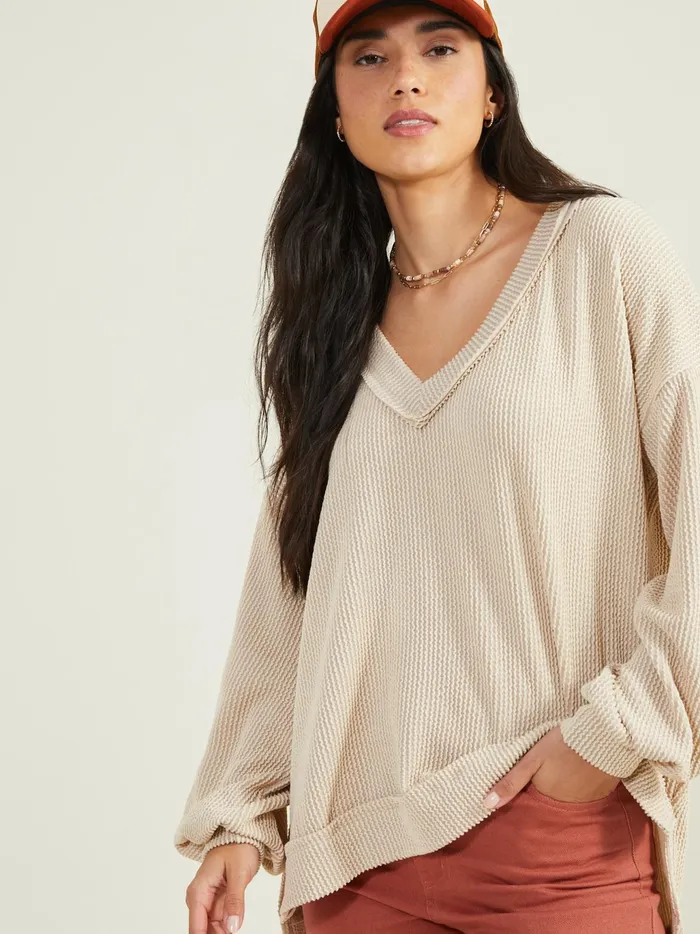 Women Altar039d State Blouses Fallon Ribbed Tunic Top Oat