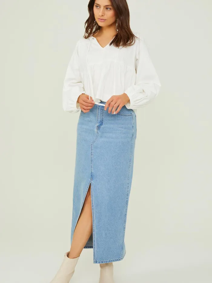 Women Altar039d State Blouses Sidney Tie Tiered Top Offwhite