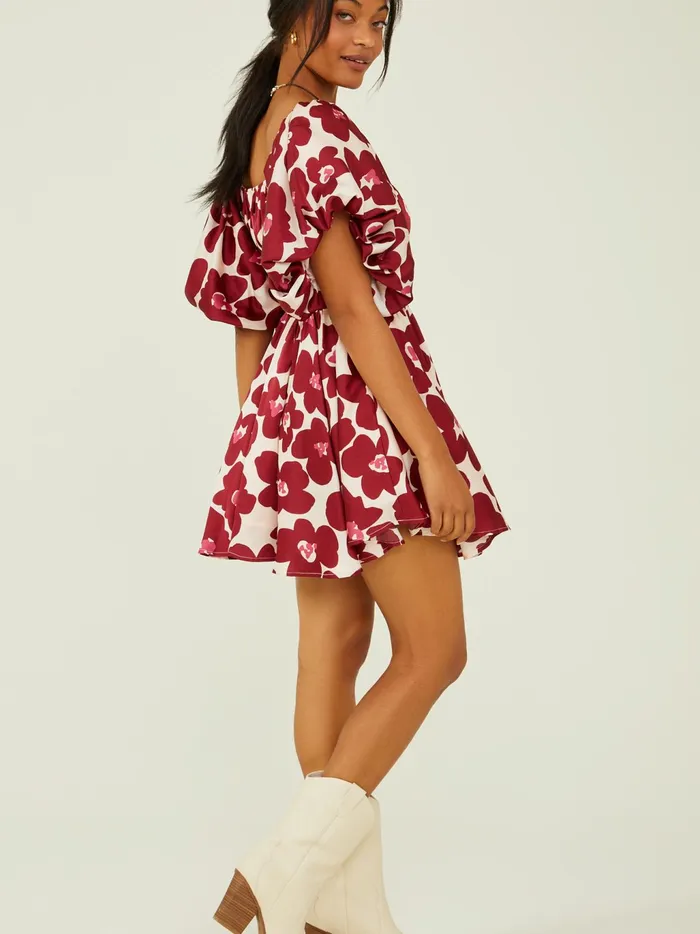 Women Altar039d State Casual Ainsleigh Floral Babydoll Dress Burgundymulti