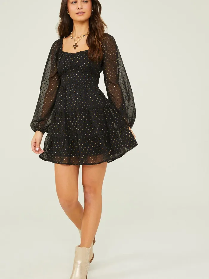 Women Altar039d State Casual Dekota Clip Dot Dress Blackgold