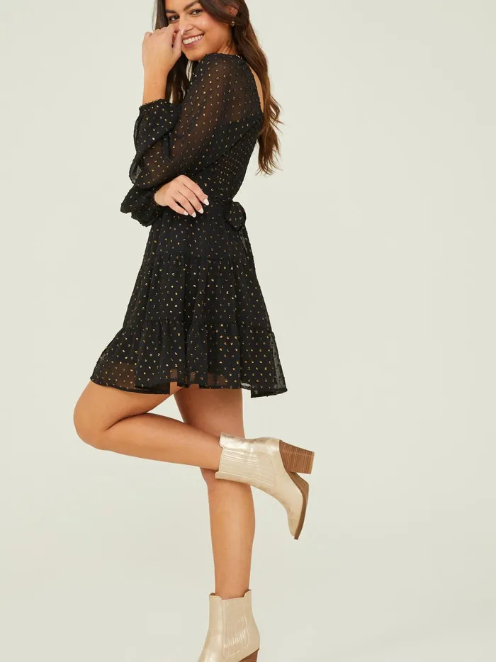 Women Altar039d State Casual Dekota Clip Dot Dress Blackgold