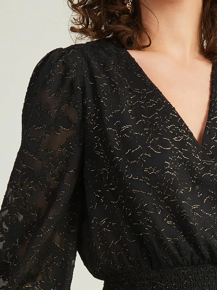 Women Altar039d State Casual Laura Smocked Waist Dress Black