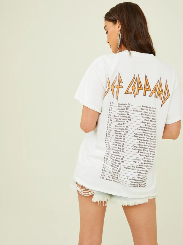 Women Altar039d State Graphics Def Leppard Graphic Band Tee Whisperwhite