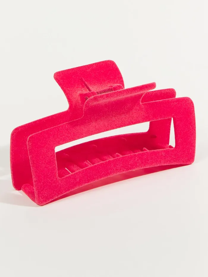 Women Altar039d State Hair Accessories Grande Velvet Rectangle Claw Clip Fuschia
