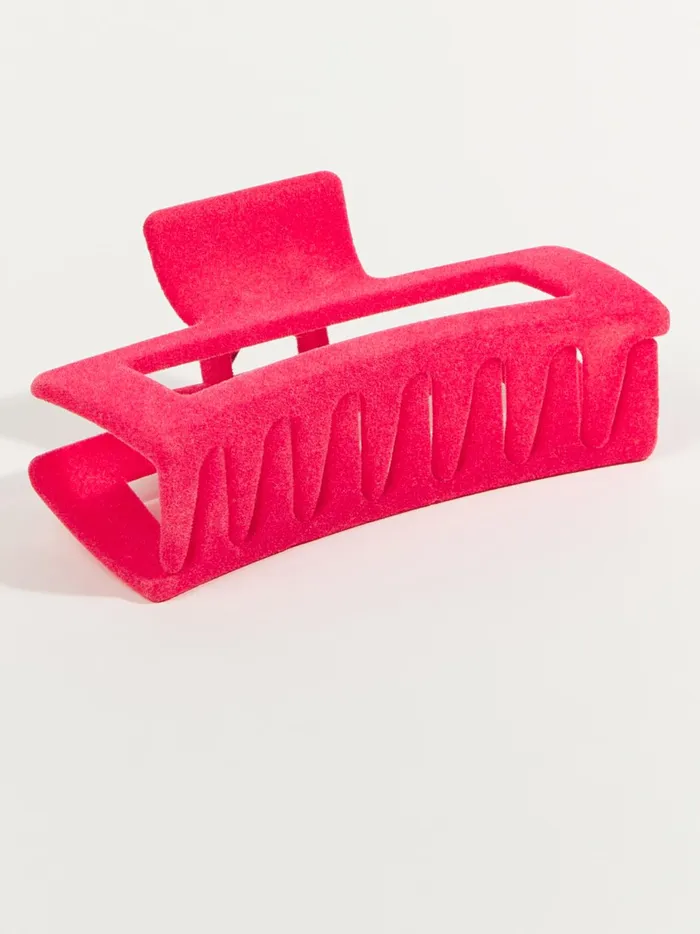 Women Altar039d State Hair Accessories Grande Velvet Rectangle Claw Clip Fuschia