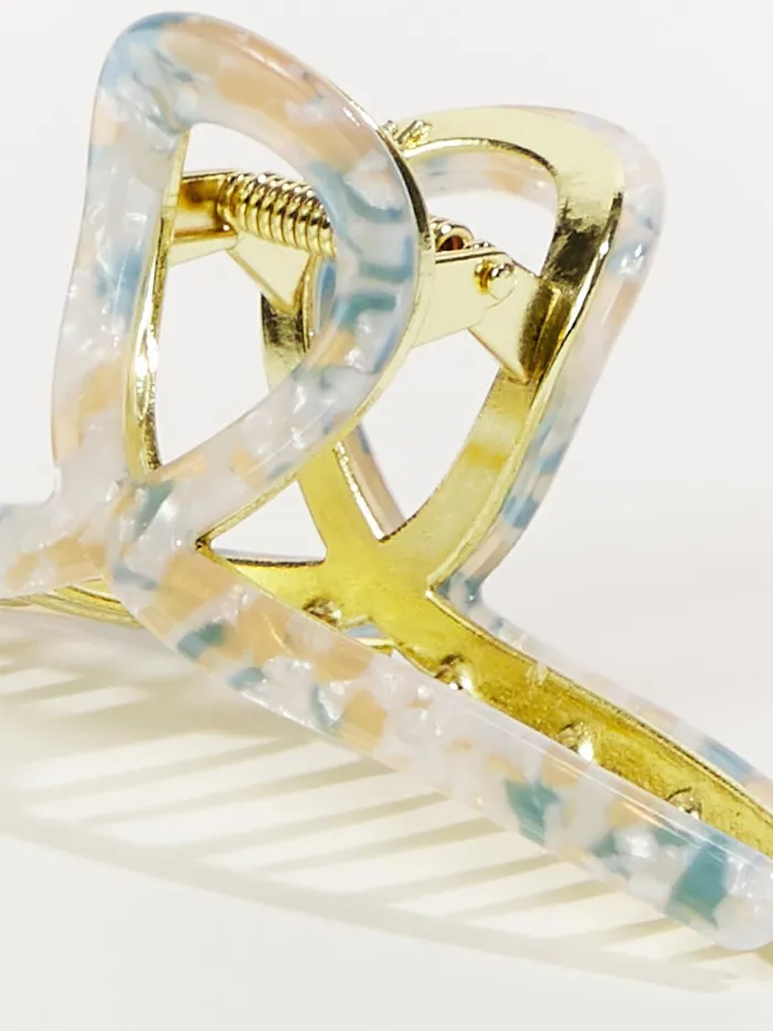 Women Altar039d State Hair Accessories Marble Loop Claw Clip Bluegold
