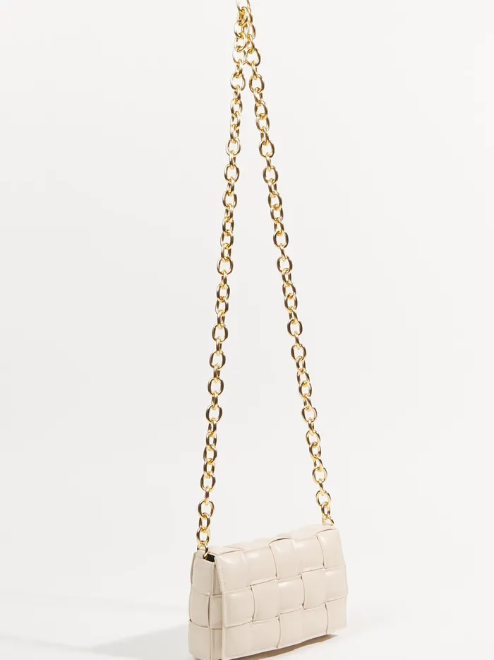 Women Altar039d State Handbags Woven Chain Strap Purse Oatmilk