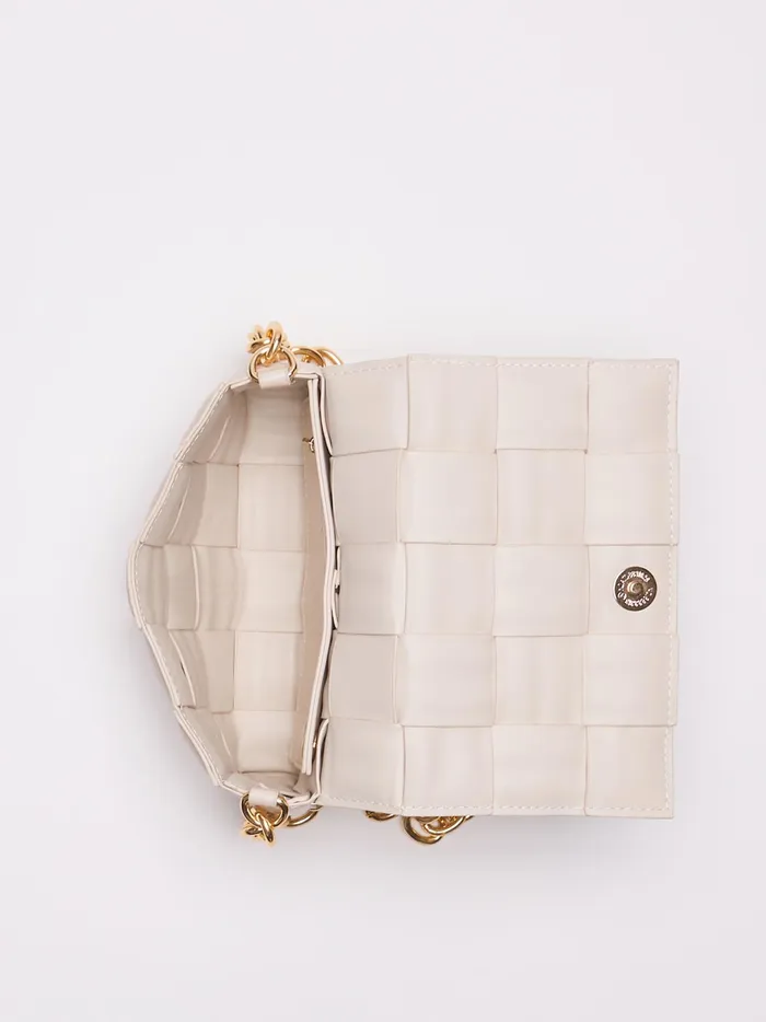 Women Altar039d State Handbags Woven Chain Strap Purse Oatmilk