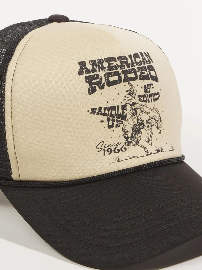 Women Altar039d State Hats American Rodeo Trucker Hat Creamblack