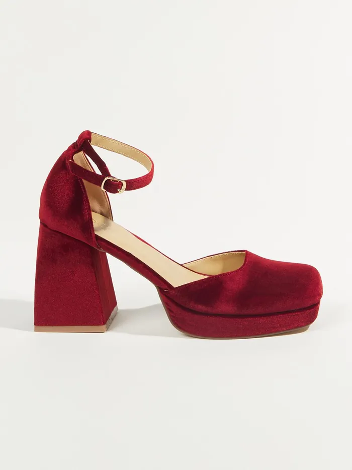Women Altar039d State Heels Misha Velvet Platform Heels By Matisse Burgundy