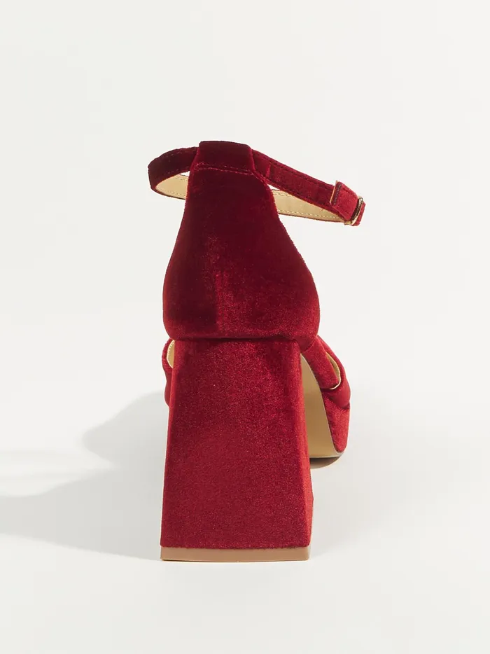 Women Altar039d State Heels Misha Velvet Platform Heels By Matisse Burgundy