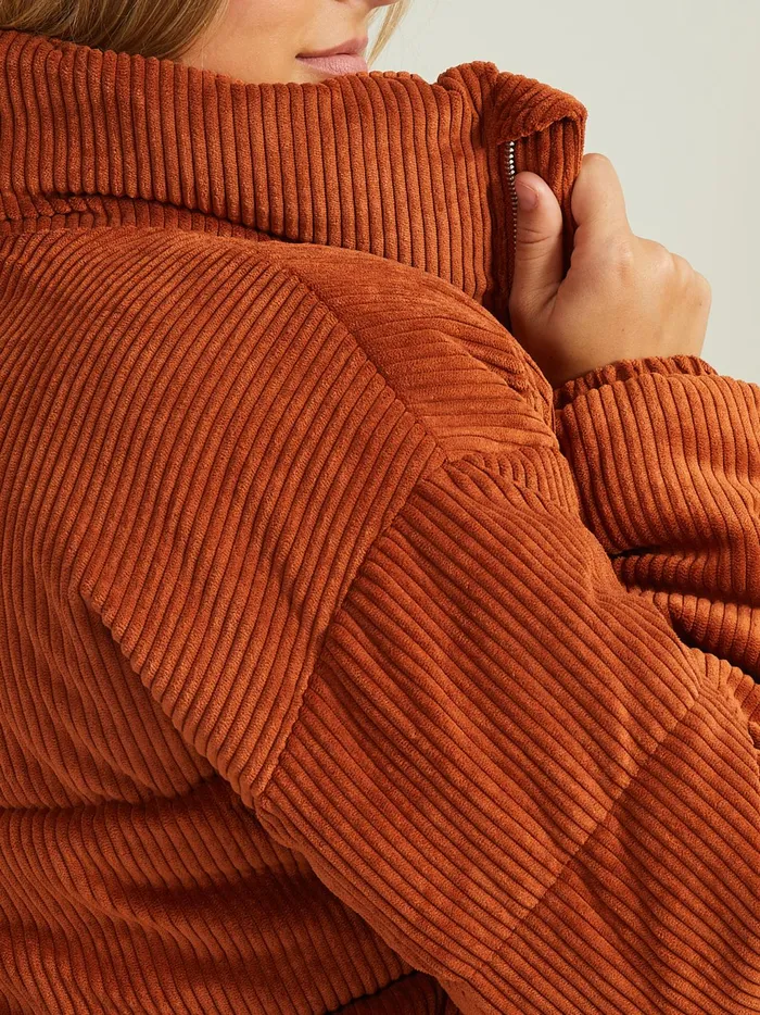 Women Altar039d State Jackets Aria Corduroy Puffer Jacket Rust