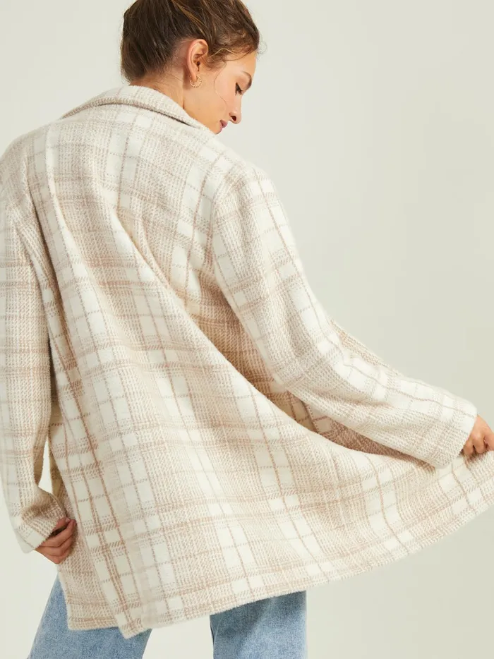 Women Altar039d State Jackets Julia Plaid Coat Beige