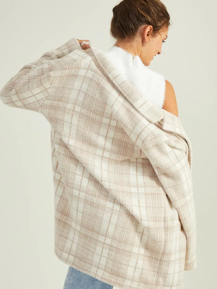 Women Altar039d State Jackets Julia Plaid Coat Beige