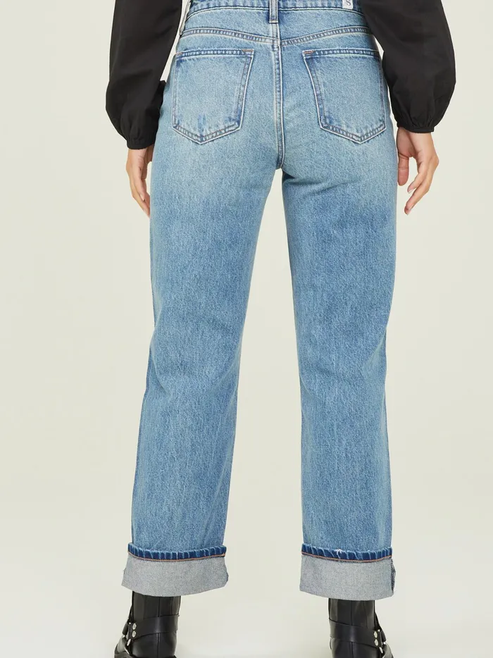 Women Altar039d State Jeans Halston Straight Cuffed Jeans Mediumwash