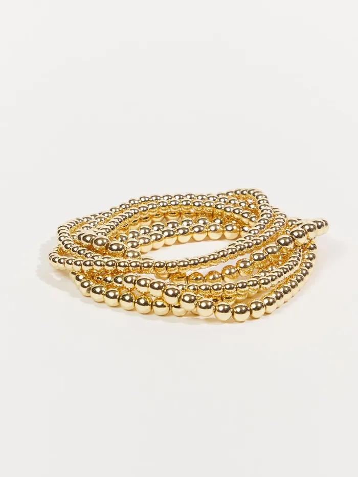 Women Altar039d State Jewelry Small Bead Stretch Bracelet Pack Gold