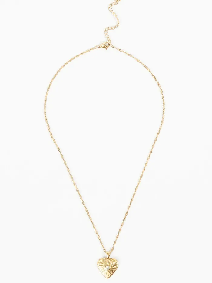 Women Altar039d State Jewelry Stainless Steel Heart Charm Necklace 18kgold