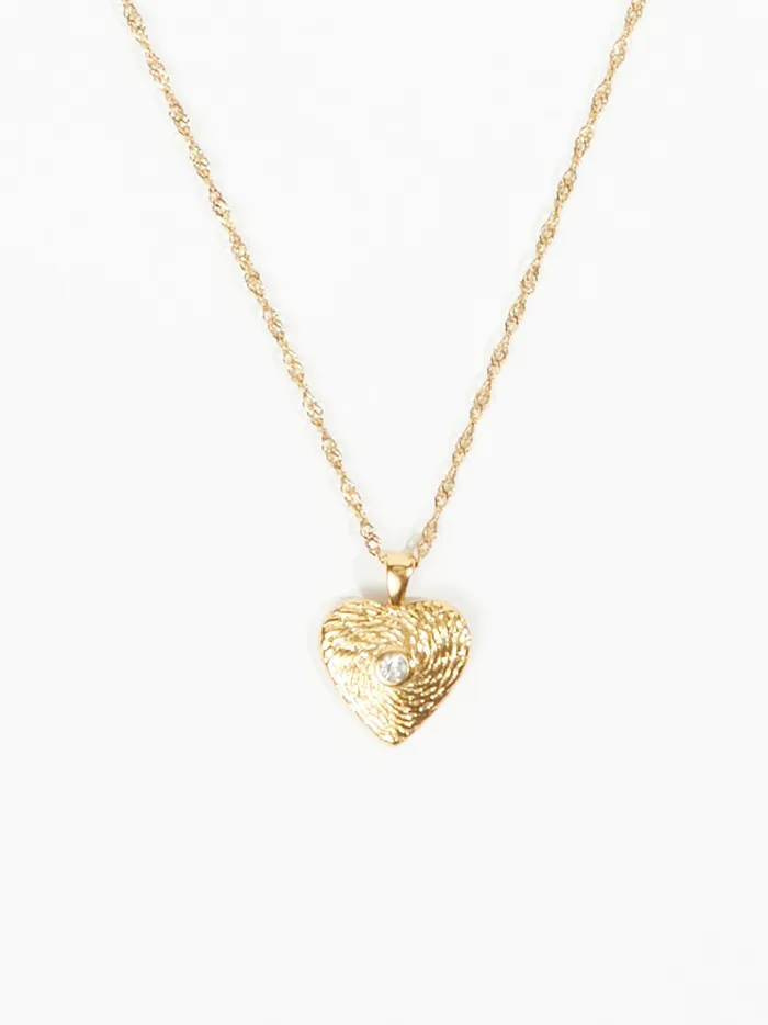 Women Altar039d State Jewelry Stainless Steel Heart Charm Necklace 18kgold