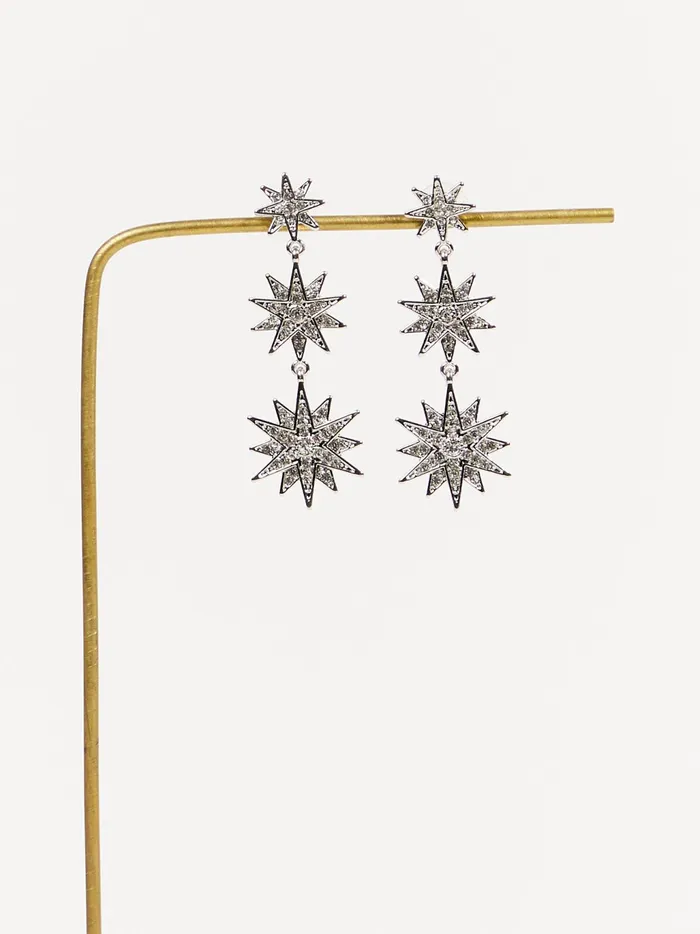 Women Altar039d State Jewelry Star Dangle Earrings Silver