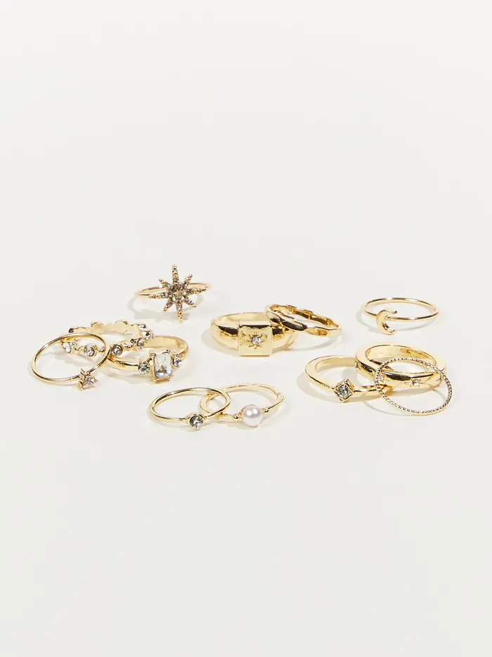 Women Altar039d State Jewelry Starry Night Ring Set Gold