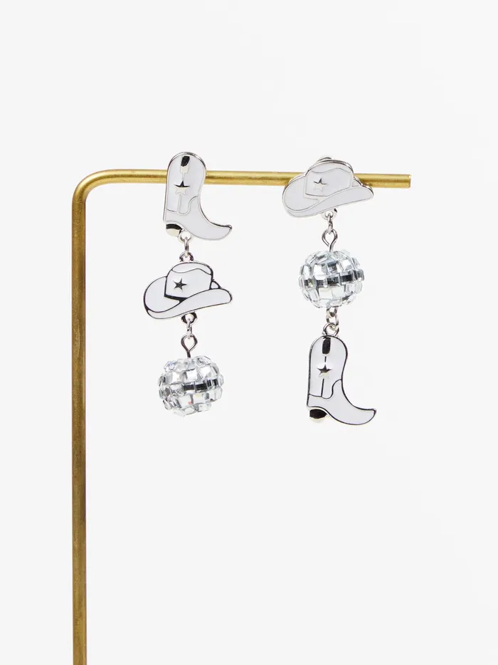 Women Altar039d State Jewelry Tiered Cowgirl Earrings Silverwhite