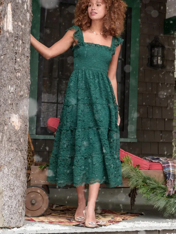 Women Altar039d State Maxi Midi Trystyn Lace Midi Dress Hunter