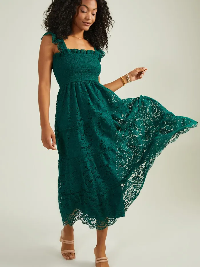 Women Altar039d State Maxi Midi Trystyn Lace Midi Dress Hunter