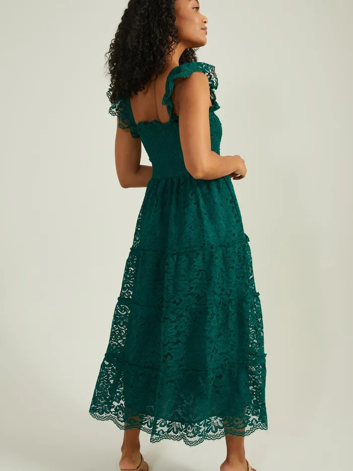 Women Altar039d State Maxi Midi Trystyn Lace Midi Dress Hunter